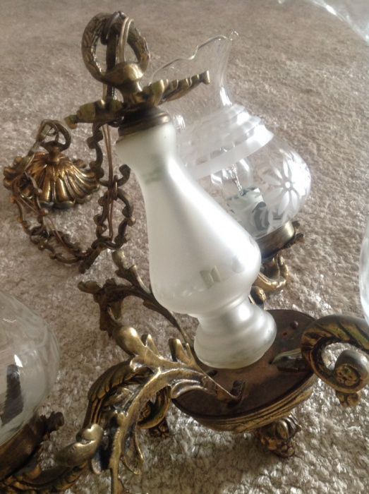 Candeeiro lindíssimo/sala ANTIGO c 3 lampadas/ cristal
