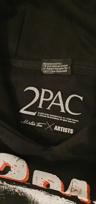 Mister Tee 2 Pac bluza z kapturem męska  hoodie rozm S