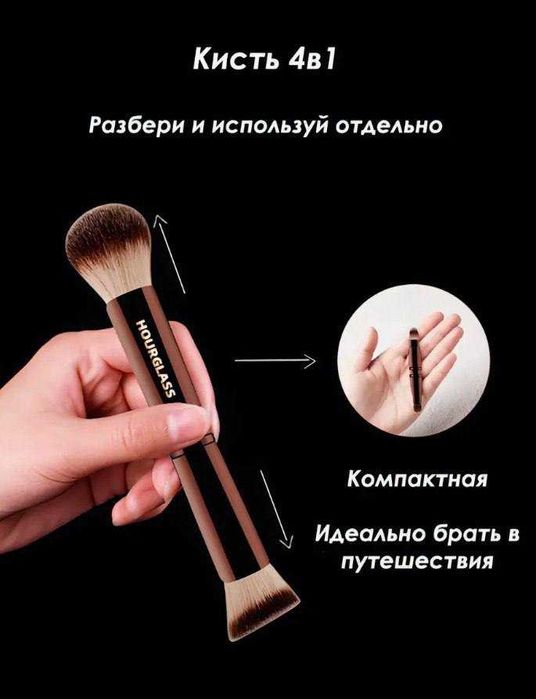 Набір пензликів для макіяжу  4 в 1 hourglass