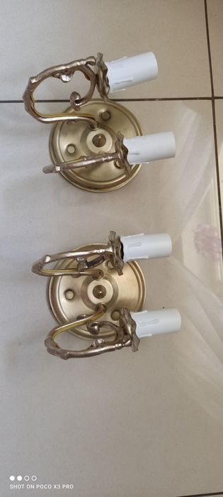 2 kinkiety małe świeczkowe żarówki  aluminiowe