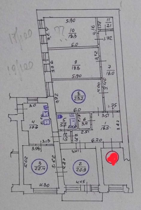 Продам 5-ком квартиру 170 м2, ул. Дмитриевская, 2 этаж, жилое сост, можно под офис)