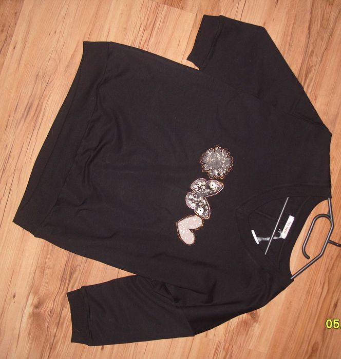 Bluzko Bluza Kwiatek _Serce_ Motyl  3/4 rękaw r. M/L