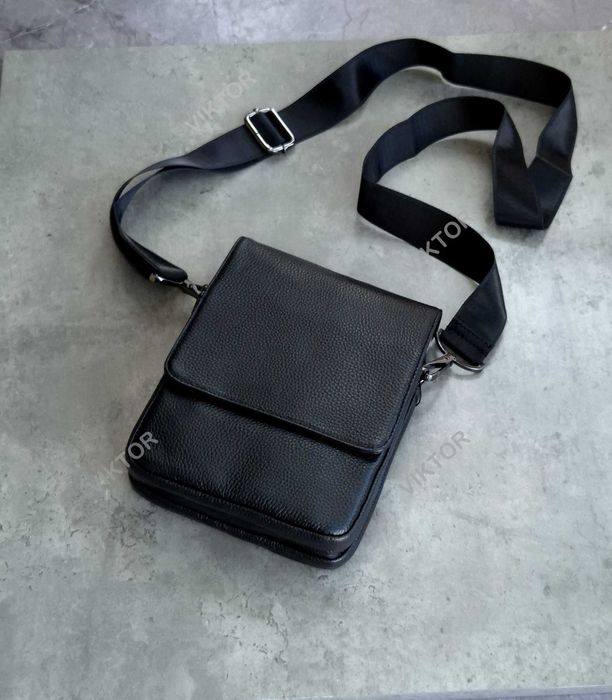 Кожаная мужская сумка BWS, маленький размер. Шкіряна сумка