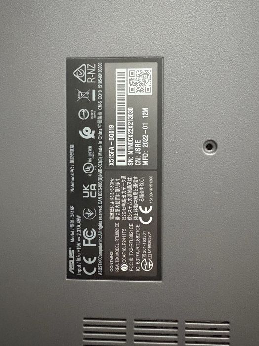 Ноутбука Asus X515FA-BQ019