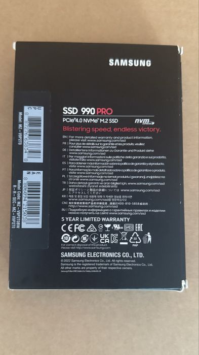 Nvme samsung 990 PRO 2TB pci 4.0 ssd