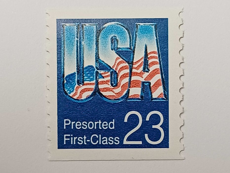 Filatelia - EUA - Presorted First-Class, "coil stamp", 1992