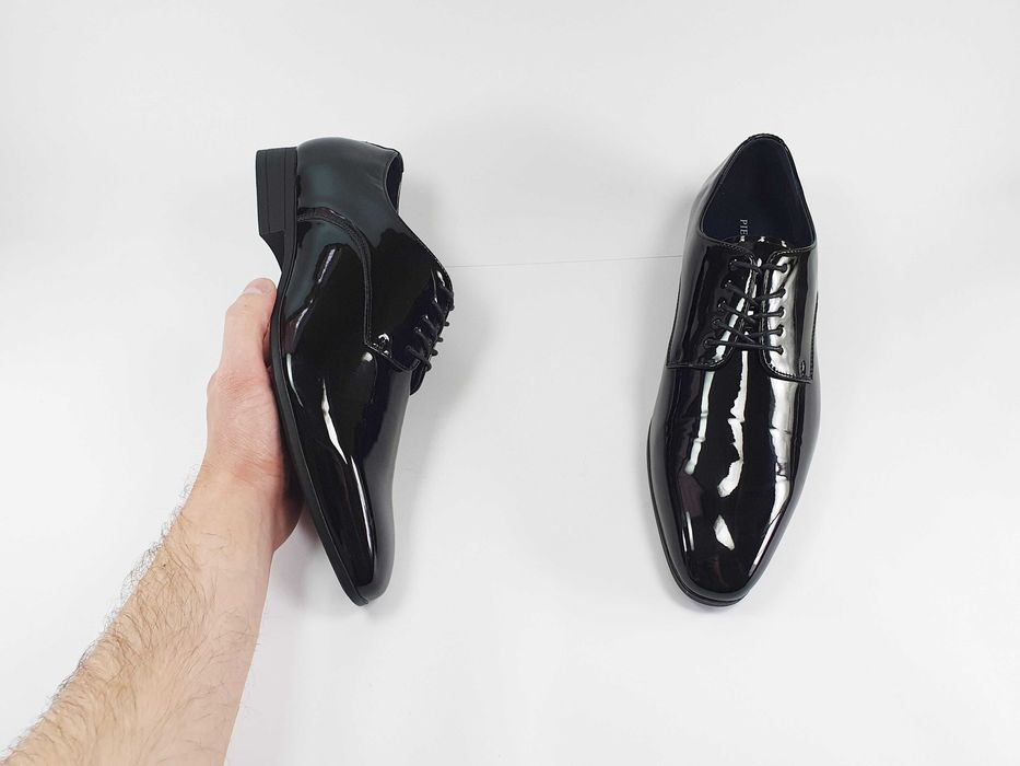 PIER ONE чоловічі туфлі чорні лакові 43 27.5 см 8 UK