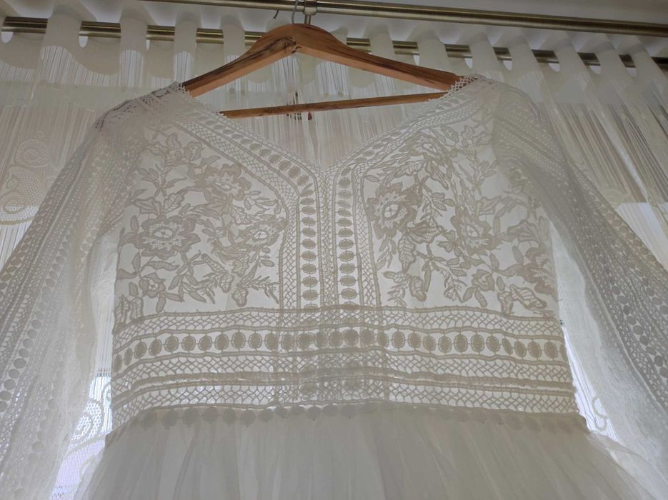 Suknia ślubna Boho długi rękaw