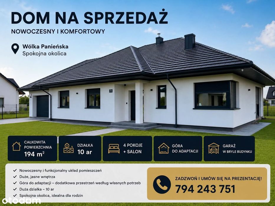 Dom jednorodzinny 194m² Wólka Panieńska  gotowy do zamieszkania