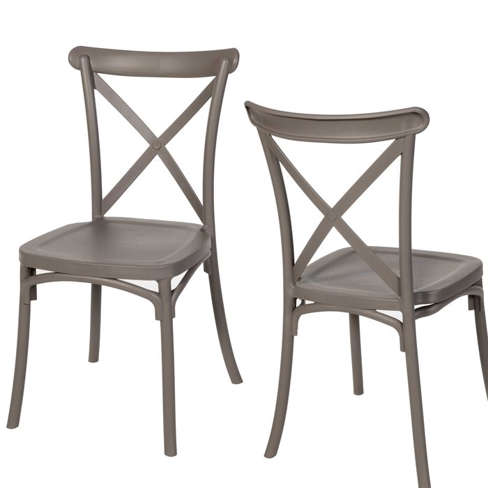 Krzesło rustykalne plastikowe kuchenne BOHO – szare, II gatunek