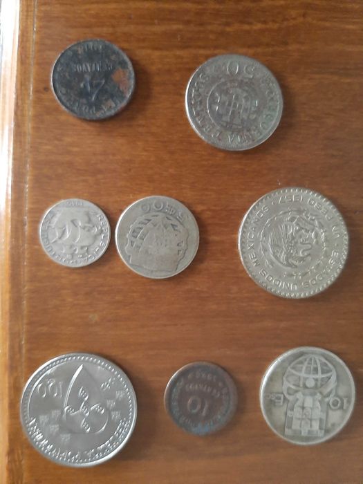 Moedas antigas portuguesas e mexicanas