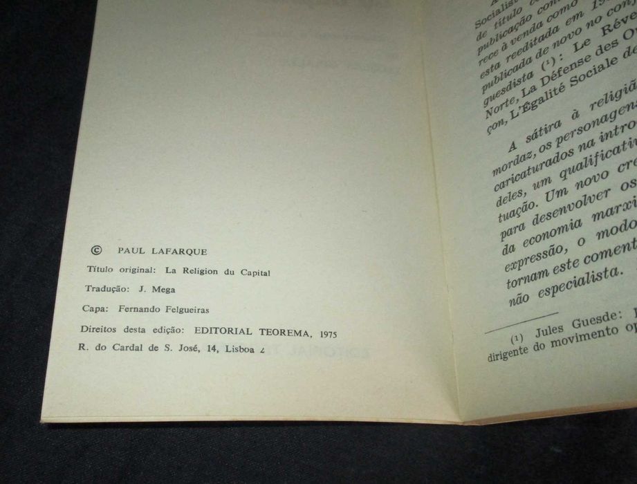 Livro A Religião do Capital Paul Lafargue Lobo Mau