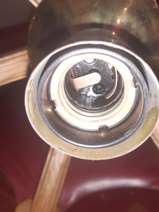 Lampa sufitowa drewno/ szkło