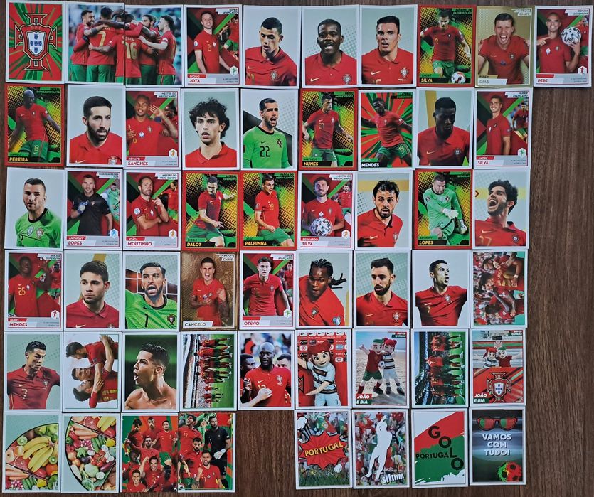 Cromos da coleção da Panini Fome de vencer 2022