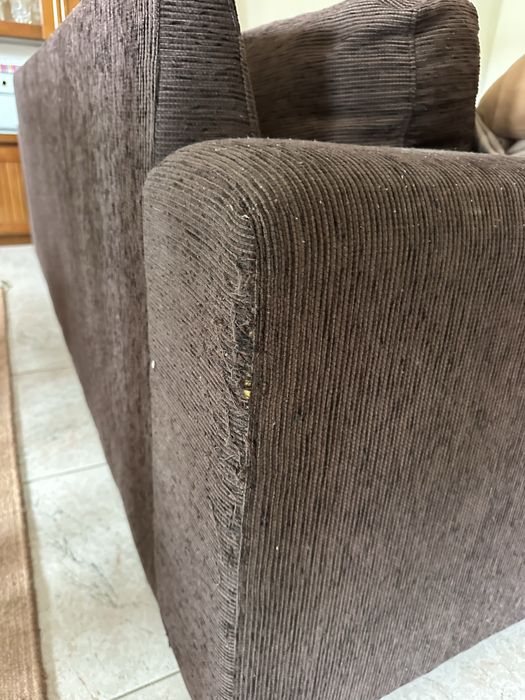 Sofa 3 lugares c/ chaise lounge castanho