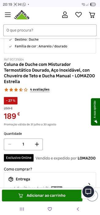 Coluna de duche.