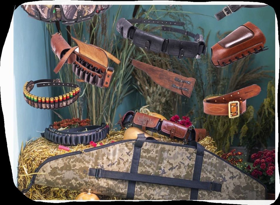 Чехол для ружья кожений.Патронташ.