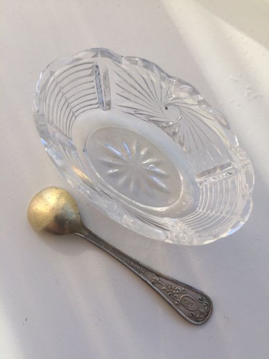 Хрустальные стопки, стаканчики, 6 шт, солонка