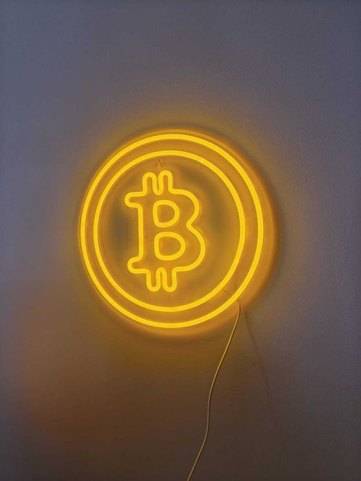 Sinal Luminoso Néon LED em Acrílico Bitcoin