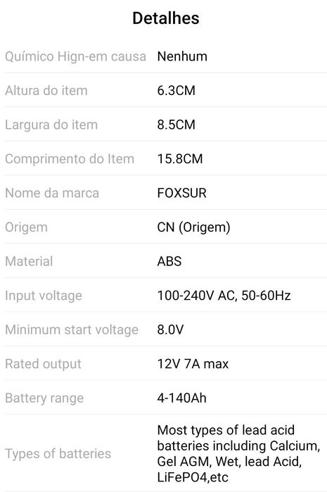 Carregador de baterias inteligente