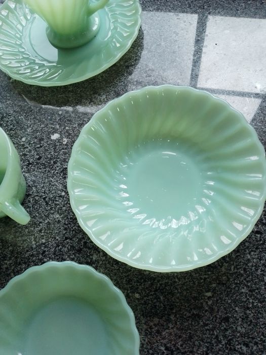 Peças para chá de vidro verde anchor