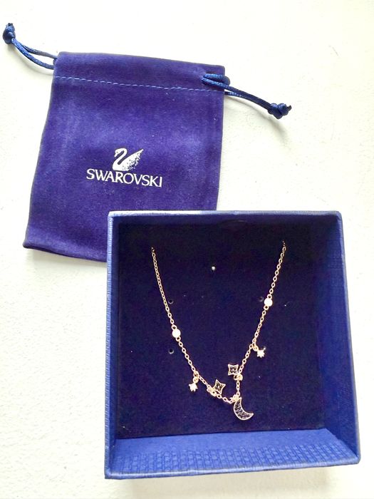 Swarovski Colar Dourado Lua & Estrelas