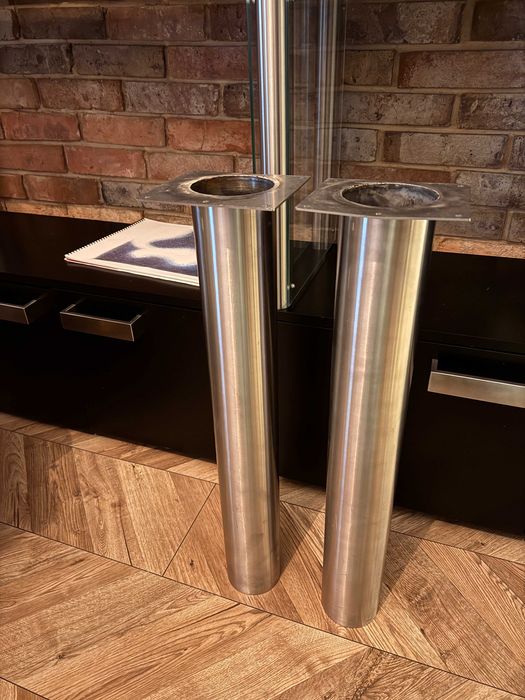 Noga stalowa wysoka, stal szczotkowana nierdzewna, noga do stołu