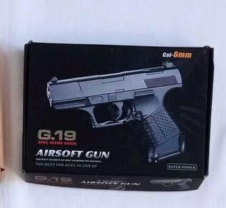 Air soft G19 de mola com balas