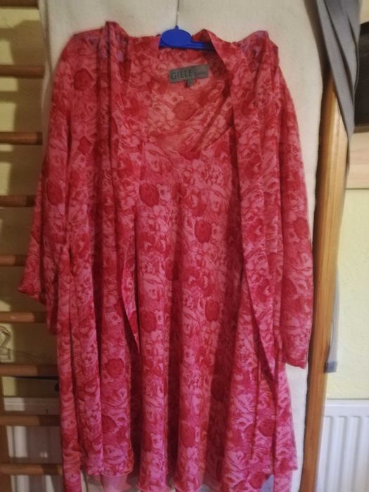 Koszulka nocna ze szlafrokiem Gille Classic L motyw róże