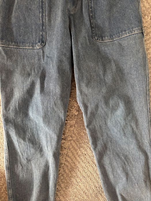 Joggersy H&M dla chłopca niebieski dżins 140 cm