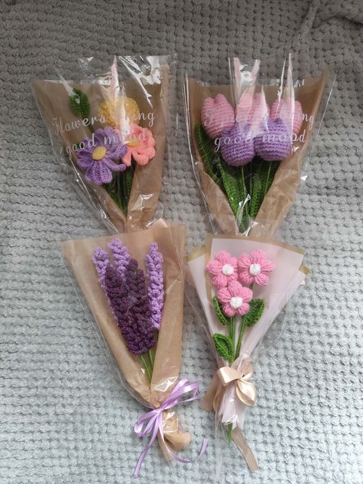 Bukiety z włóczki dostępne od ręki