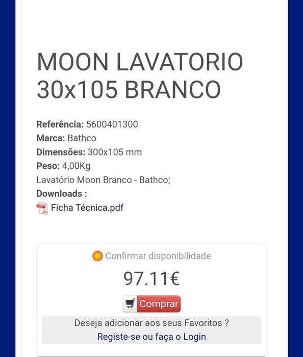 Lavatório wc redondo