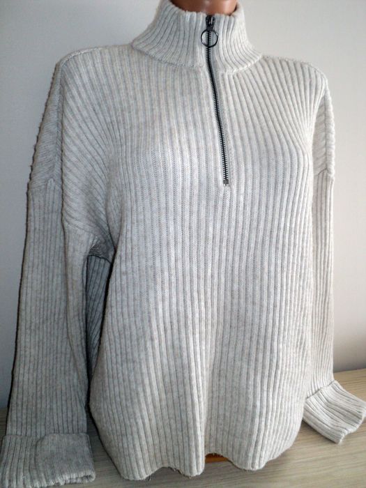 Śliczny damski sweter z dodatkiem wełny marki Fransa roz. 40-42 L-XL