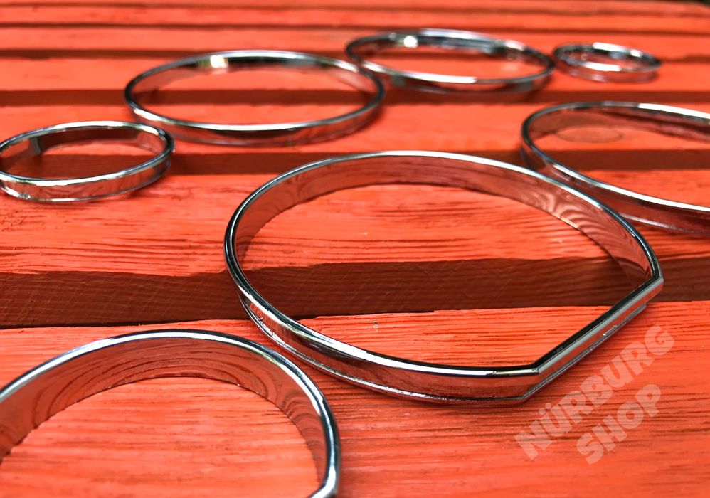 Серебристые кольца в приборную панель приборку BMW Е38 Е39 Е46 Е53 Е34