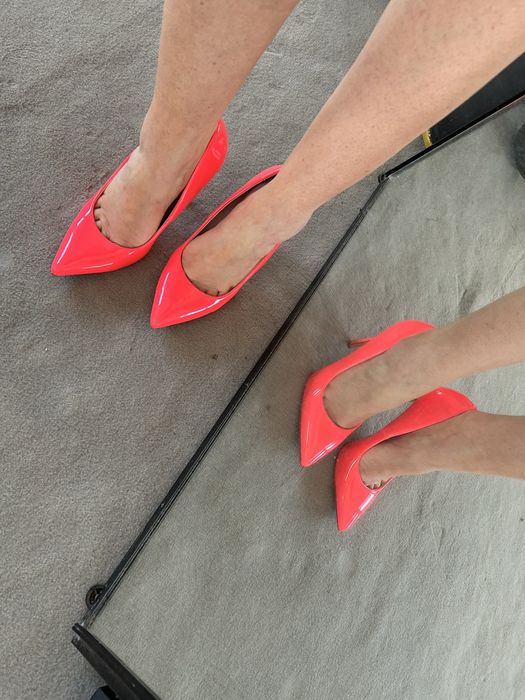 Szpilki damskie 37 neonowy róż malina