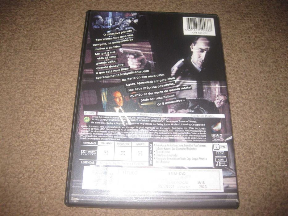 DVD "8MM" com Nicolas Cage