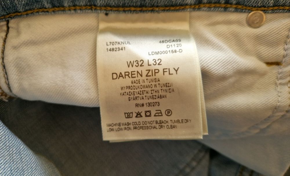 Джинси чоловічі Lee/Ліі W32 L32 DAREN ZIP FLY Original