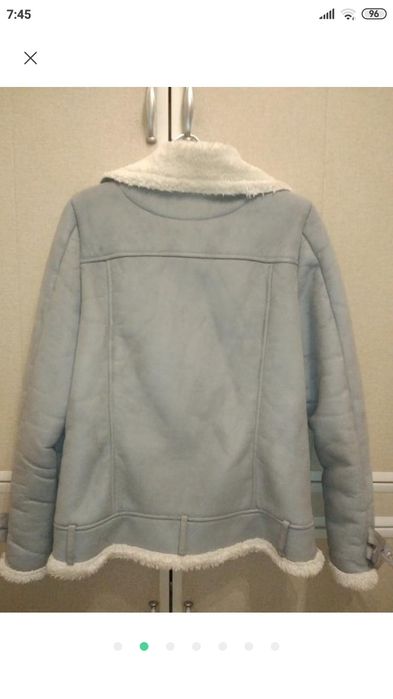 Дублёнка куртка серая авиатор пилот