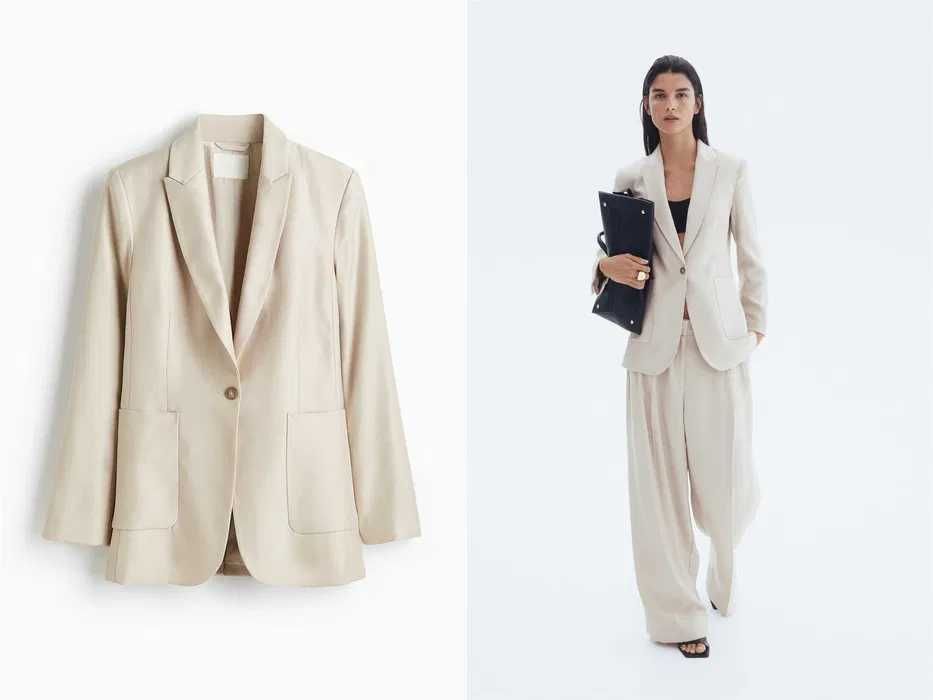 Marynarka 38 nowa kolekcja beżowa Lyocell PROMOCJA żakiet