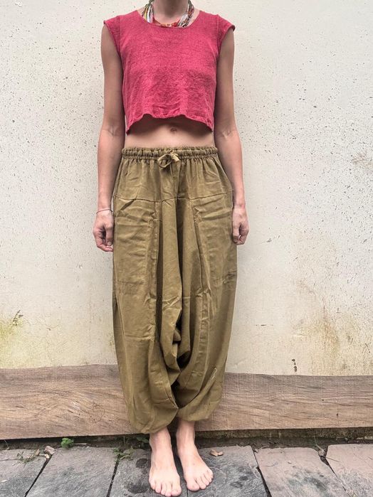 Szarawary bawełniane khaki