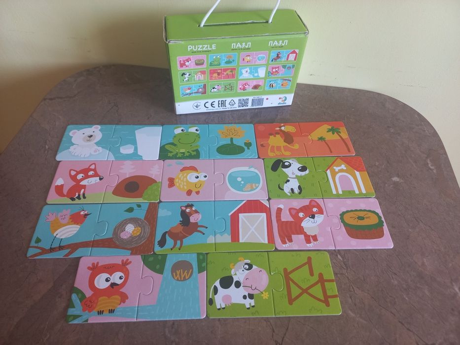 Пазли Тварини та їхні будиночки DODO 24 елементи