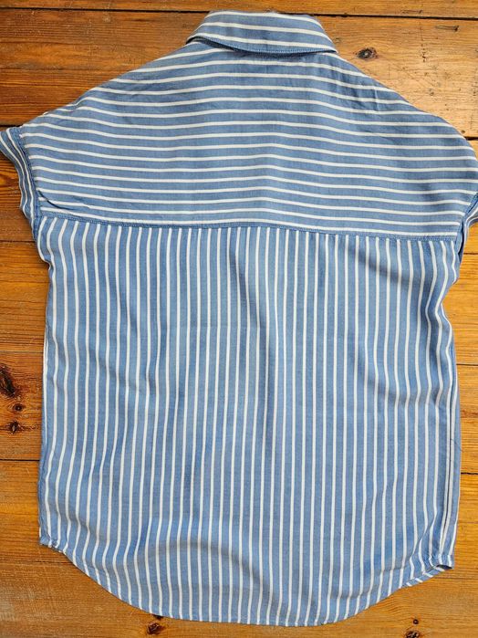 Bluzka koszulowa- koszula niebieska w paski