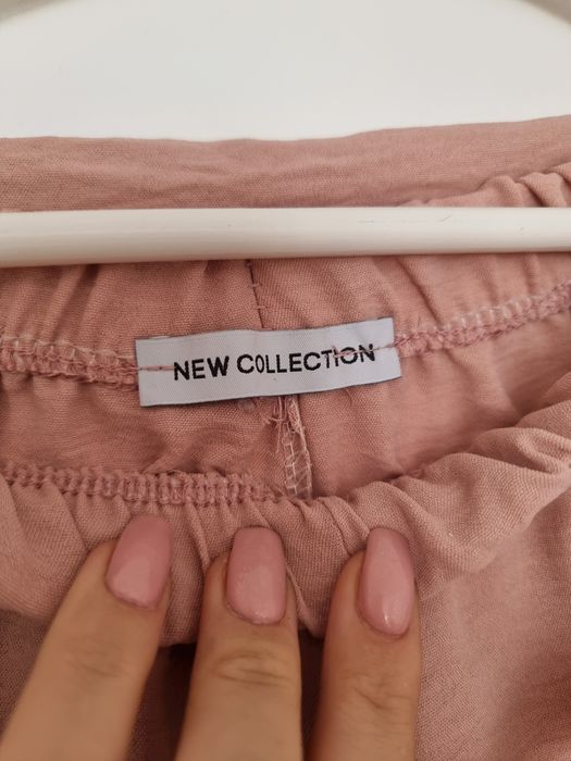 Nowy Komplet damski bluzka i szerokie spodnie pudrowy róż rozmiar 42/4