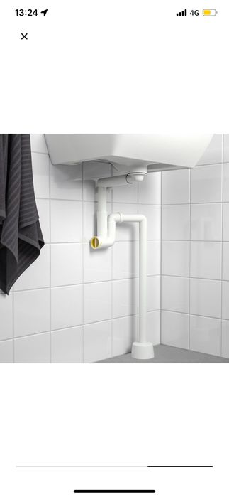 Sifão P/ lavatório individual, branco RÄNNILEN