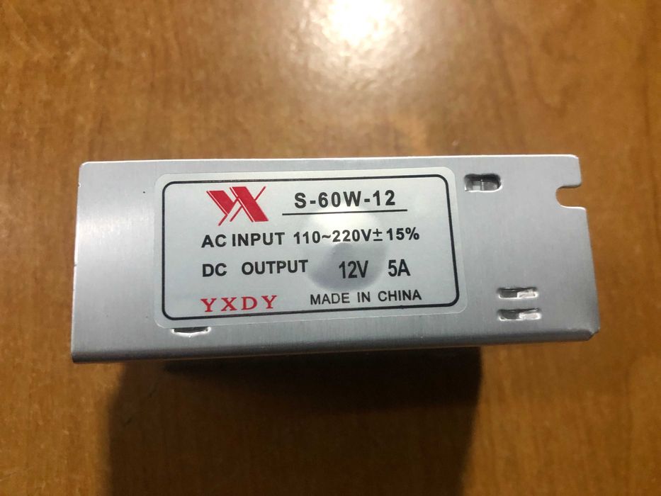 Блок питания, импульсный 12 вольт 5А, 60 ватт