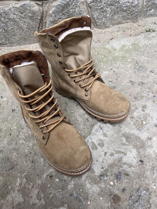 Берці зимові / натуральна шкіра / Берцы зимние с мехом/ кожа нубук