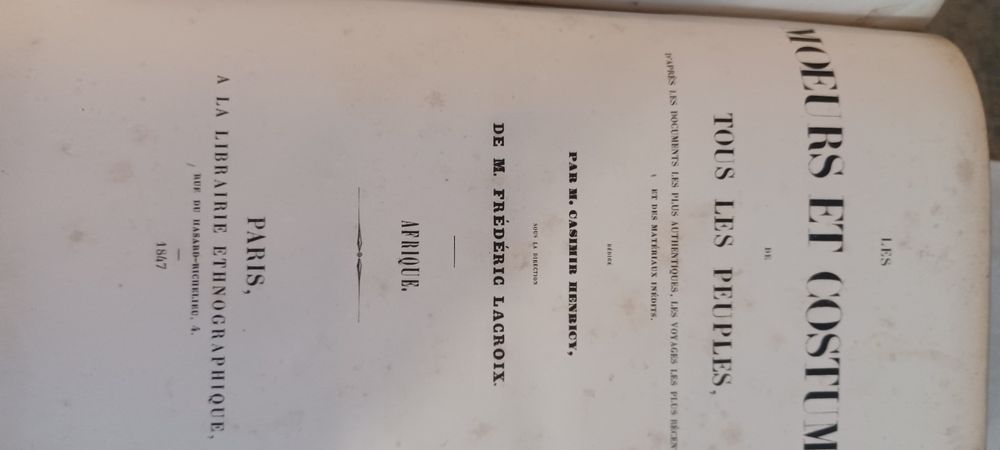 Les Moeurs Et Costumes de Tous Les Peuples, Imprimerie D'Alenxandre B.