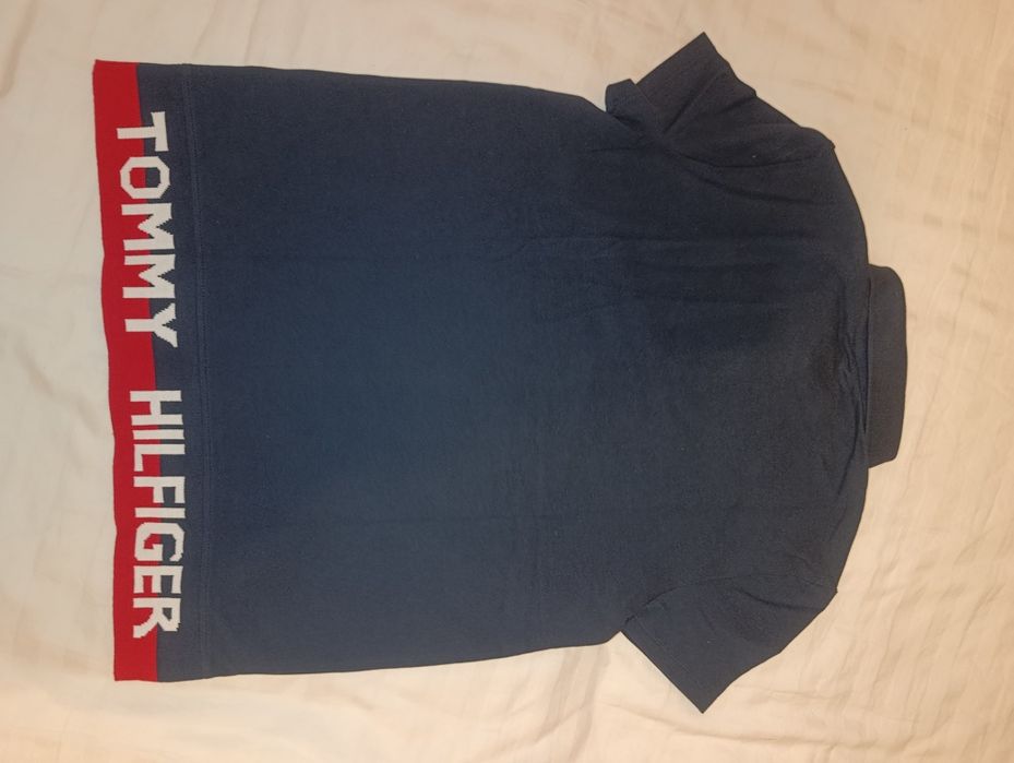 Damska koszulka polo Tommy Hilfiger granatowa | Rozmiar S / Petite | Logo