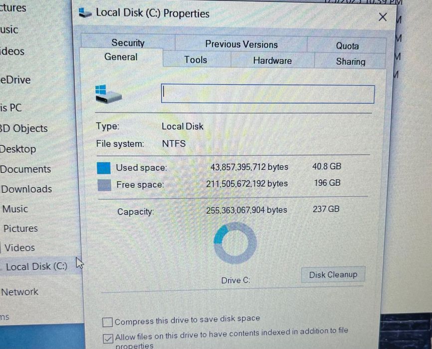 Pc portatil HP i7, 8gb, 256gb ssd, Windows Pro