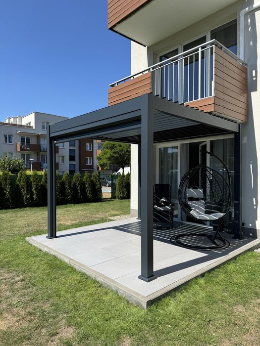 Pergola Ogrodowa 3x4 Aluminiowa Elektryczna LED Bioklimatyczna